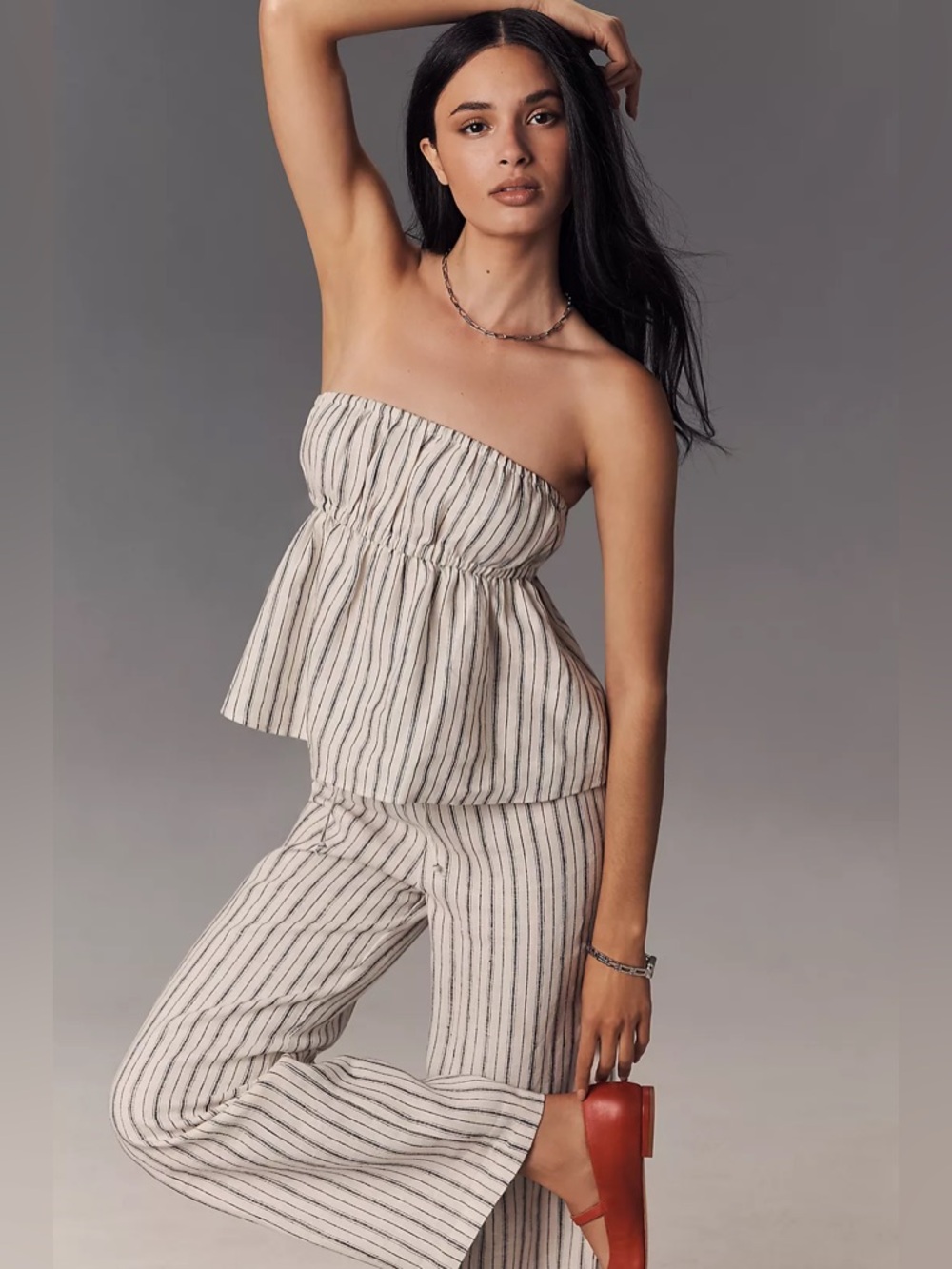 Reformation Inez Strapless Linen Top Size 8